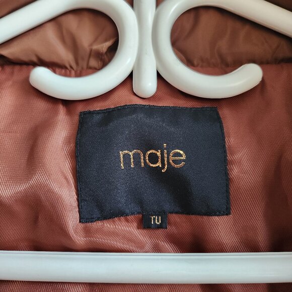 MAJE Gueli Puffer Cocoon Jacket in Mocha Mousse - OS - Picture 3 of 16